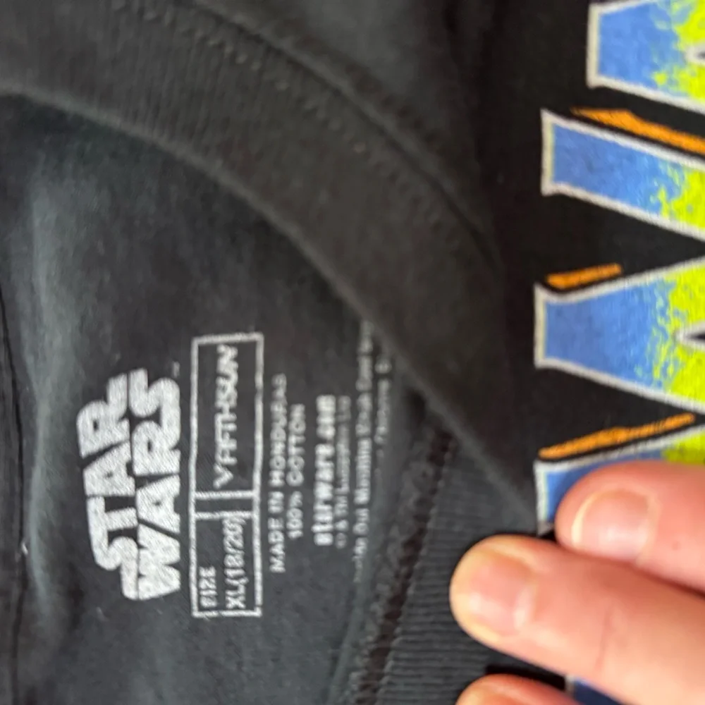 Genuine Star Wars Merch YODA Black Kids Shirt XL 18-20 Long Sleeve - Picture 4 of 6